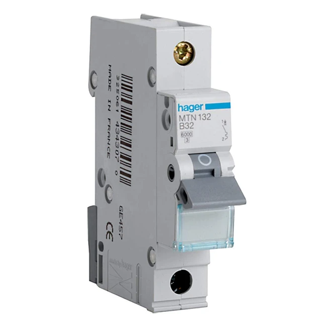 Hager MTN132 - Coupe-circuit miniature 1P 1M Type B - 6kA - 32A