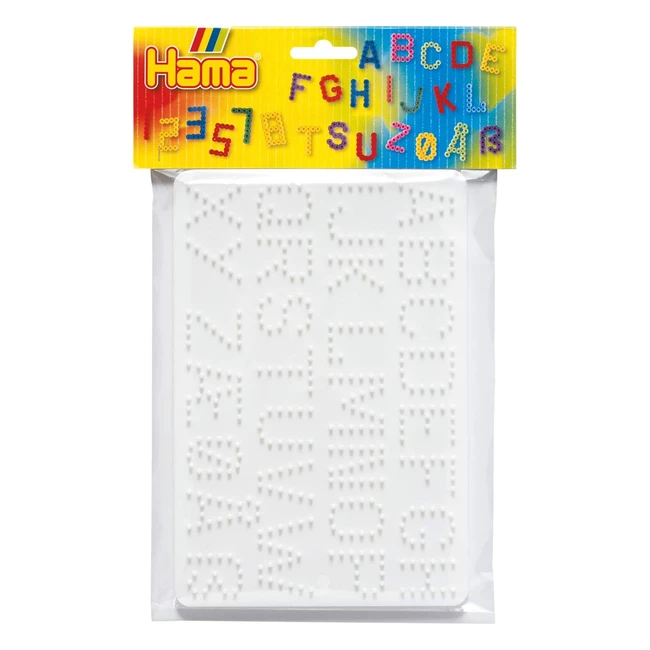 Hama 4455 Loisirs Créatifs - Sachet 2 Plaques pour Perles Repasser Midi - Chiffres Lettres