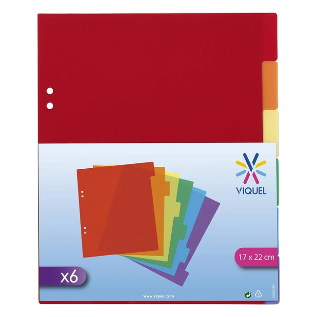 Separadores plástico 6 vías A5 multicolor - Viquel
