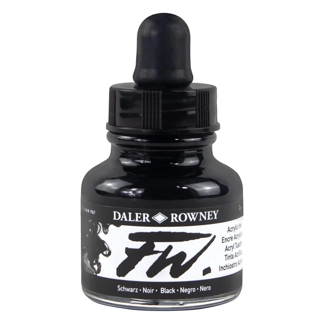Daler Rowney FW Artistas - Tinta Acrílica Líquida Indio Negro 295ml