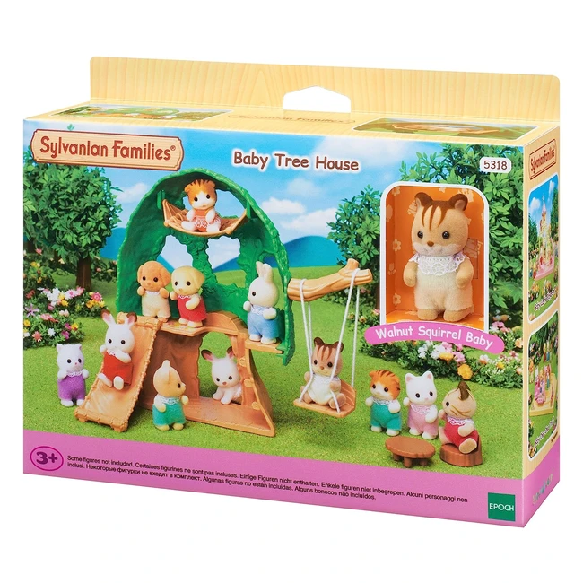 Sylvanian Families 5318 Baby Abenteuer Baumhaus Klein - Handbemalte Figuren, Möbel und Zubehör