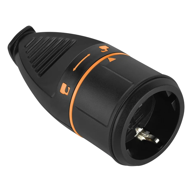 Prise électrique Electraline 71935 Schuko avec verrouillage - 16A - Noir