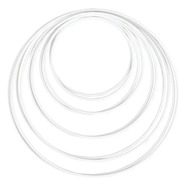 Anneaux Métalliques Arts Créatifs Rayher 25212102 - 10 Pces 5 Tailles Ass Blanc