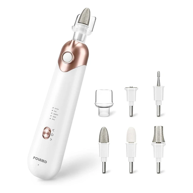 PolaMD Cordless Manicure and Pedicure Set - Rechargeable Electric Nail Files - 5