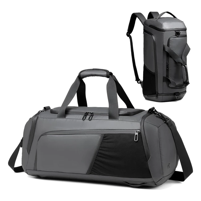 Men's Gym Sports Bag 40L Waterproof Duffle with Shoe Compartment and Wet Pocket
