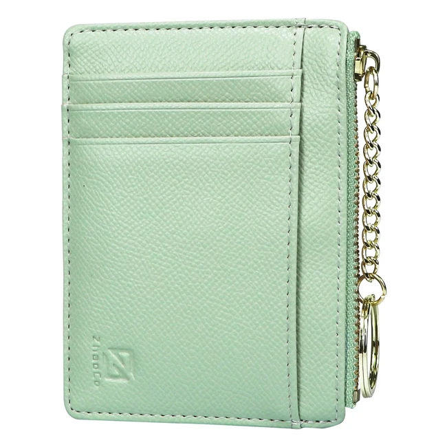 Zhaoco Coin Purse for Women - PU Leather Zipper Wallet - Small and Stylish - Green