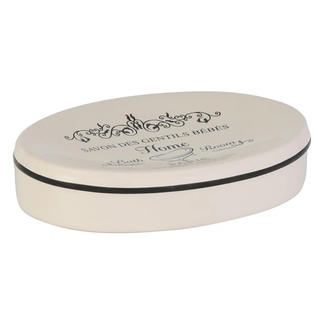 Axentia Seifenschale Lissabon - Ablage Ovale en Céramique avec Impression Frontale - 13 x 95 x 25 cm