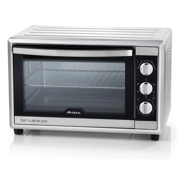Horno eléctrico Ariete 984 - 25L, 1500W - Negro/Plata - ¡Cocina fácil y rápido!