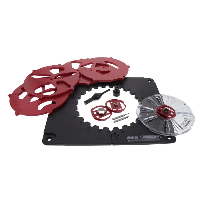 Kit de conception et d'incrustation Milescraft 1207 - Gabarit de routeur noir et rouge