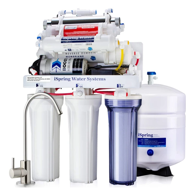 iSpring RCC1UPAK 7-stufige Umkehrosmoseanlage Trinkwasser Filtersystem 100GPD