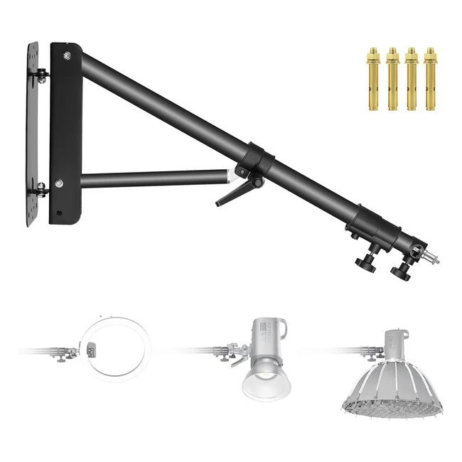 Triangle de fixation murale Neewer, perche flexible 180 degrés, longueur max 125cm, noir