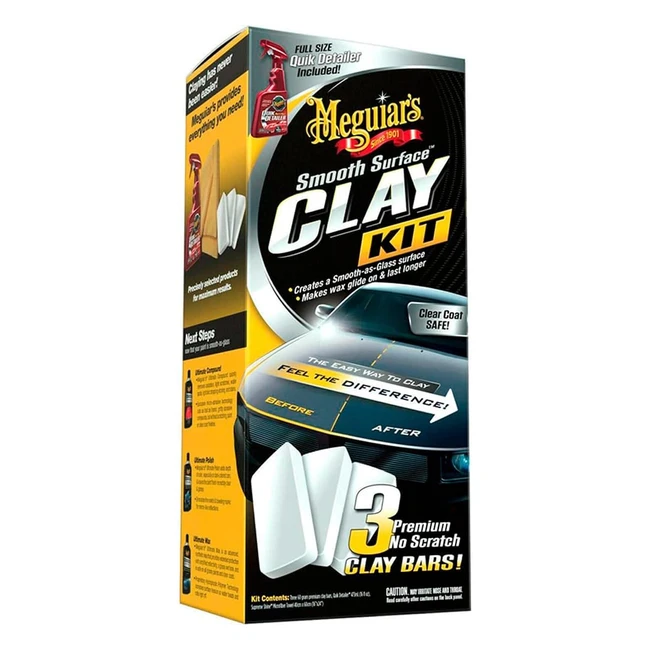 Kit de Arcilla para Superficies Lisas Meguiar's - Modelo: Smooth Surface Clay Kit - Ref: 123456 - Elimina Contaminantes y Deja un Acabado Impecable