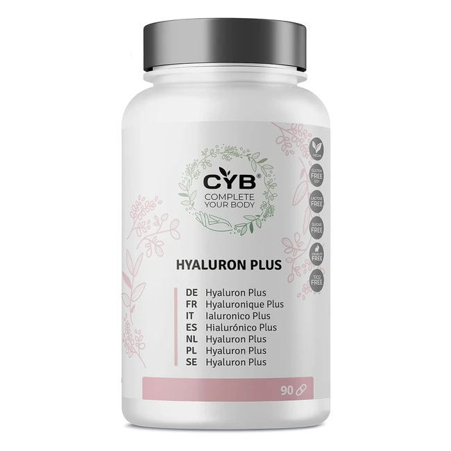 CYB Hyaluron Plus - Acido Ialuronico con Vitamina C e B12 - 90 Capsule per 3 Mes