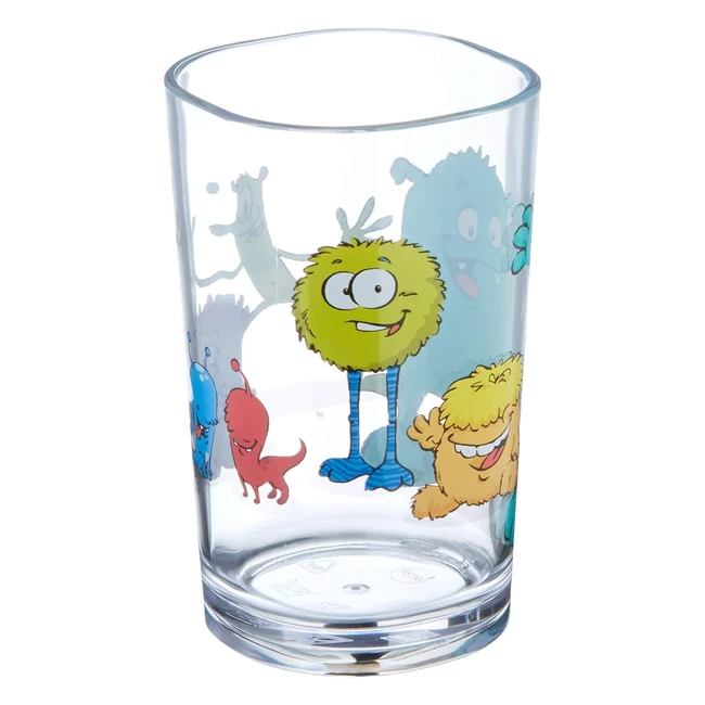 Bicchiere per bambini EMSA 0.2L - Design Mostro Blugiallo - Presa Facile e Sicura