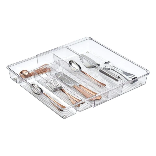 Organizzatore posate espandibile Linus iDesign - Plastica trasparente - Ref. 12345 - Pratico e funzionale