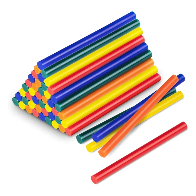 Trotec Confezione Stick Colla Caldo Colorati 50 Pezzi - Incolla e Decora Legno, Plastica, Tessuti, Cartone, Ceramica, Pelle, Sughero, Vetro e Metallo