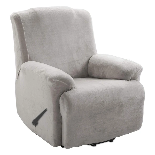 Funda de Sillón Relax Terciopelo - Cubierta Suave del Sofá de la Felpa - Muebles de Lujo - Gris Claro