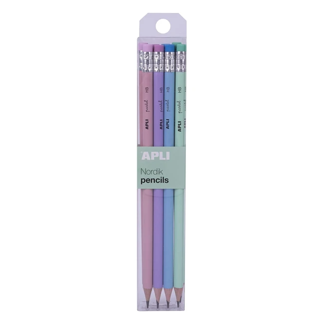 Lot de 8 crayons graphite HB avec caoutchouc - Couleurs pastel