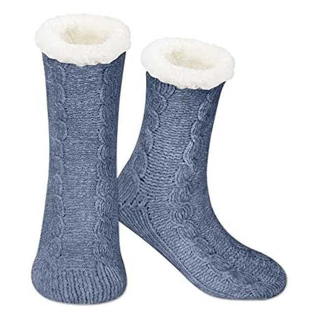 Chaussons Chaussettes Femme Chauds et Antidérapants - Doux et Confortables - Taille 35-40