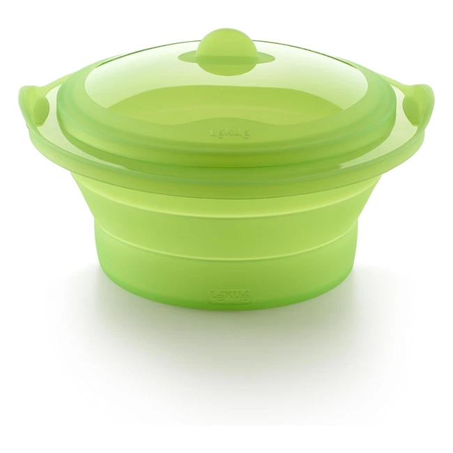 Cuit Vapeur Pliable Vert Silicone Platine - Référence LKU