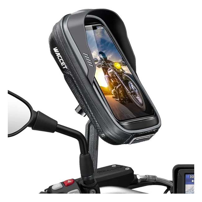 Support téléphone moto étanche Waccet, rotation 360°, écran tactile, pour téléphone 4,5-7 pouces