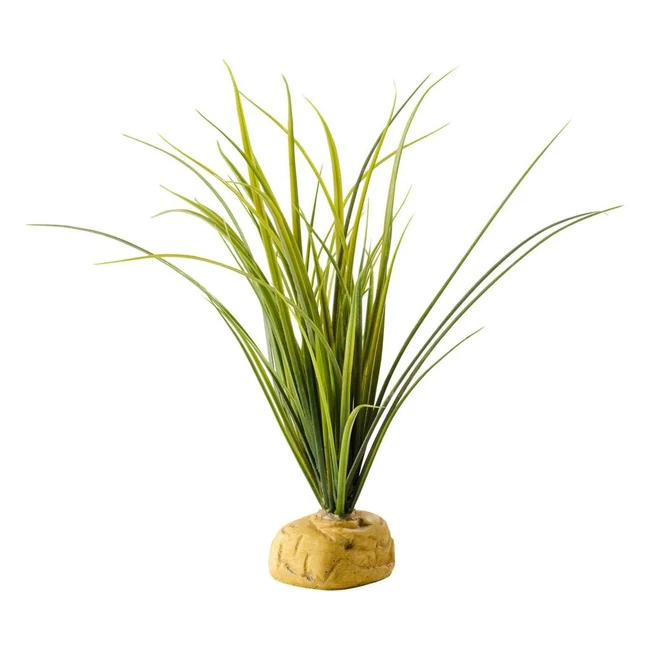 Planta Exo Terra Turtle Grass con Base - Réplica Exacta - Fácil de Limpiar y Cuidar - Ideal para Reptiles y Anfibios