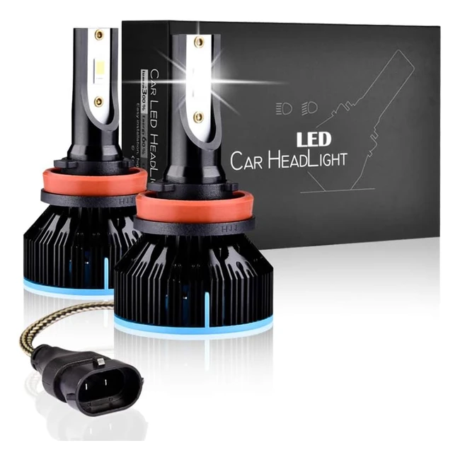 Lampadine H11 LED 72W 12000lm - Fari Abbaglianti/Anabbaglianti per Auto - Kit 6000K - Sostituzione Luci Alogene o Lampade HID - 2 Anni di Garanzia