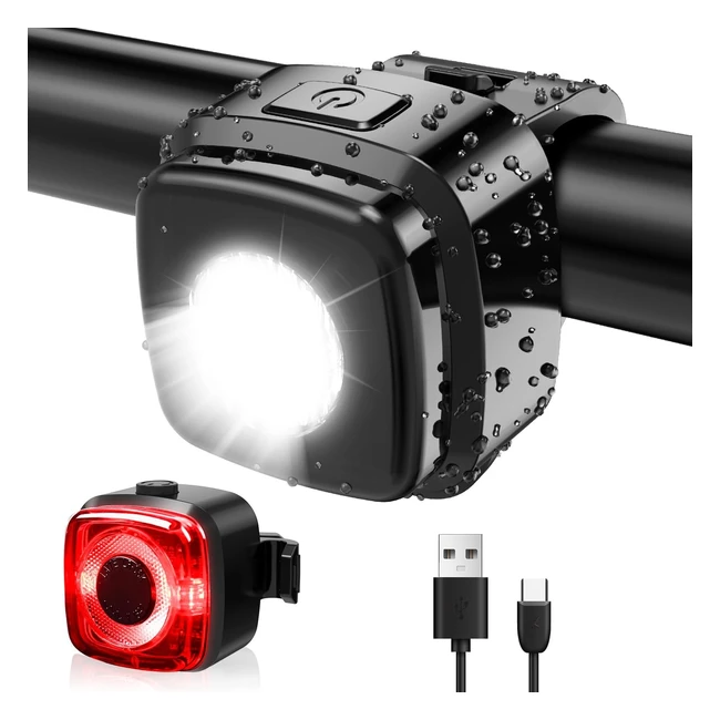 Antimi Fahrradleuchtenset, STVZO-zugelassen, LED, IPX5, USB Typ C