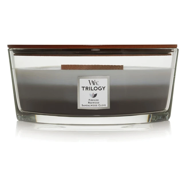 Woodwick Ellipse Trilogy Scented Candle - Warm Woods - Crackling Wick - Up to 50 Hours Burn Time