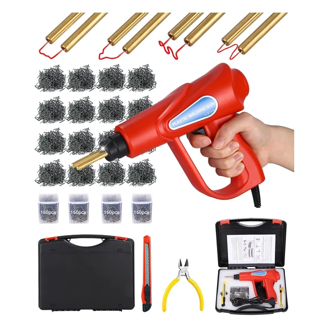 Kit di Riparazione Saldatrice Plastica 70W - Resistente e Duraturo - Con 600pcs Caldo Cucitrice - Per Riparazione Auto