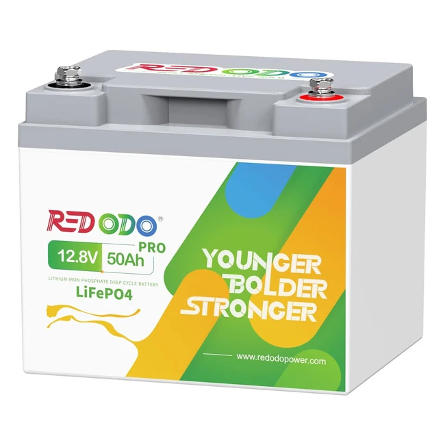 Batteria Portatile Redodo 128V 50Ah al Litio - Sostituzione Ideale AGM SLA 12V 100Ah - BMS Incorporato - 4000+ Cicli - Perfetta per RV, Camper, Dispositivi di Sicurezza