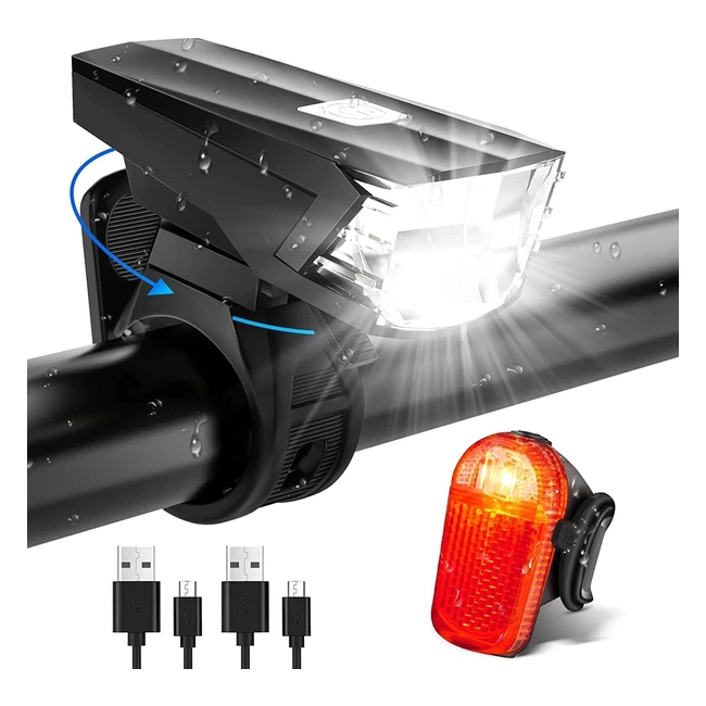 LED Fahrradlicht Set STVZO USB aufladbar wasserdicht superhell