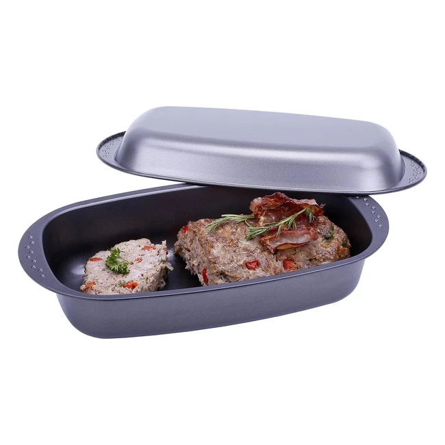 Rostiera antiaderente antracite 37x20x7cm - Chg 994205 - Resistente al calore