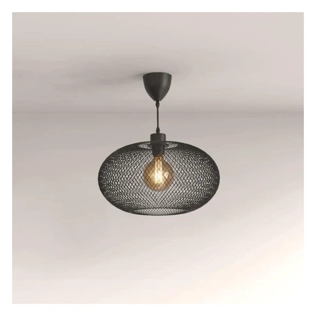 Plafonnier Rétro Noir E27 Vintage - Réf. 310mm - Max 60W - Hauteur Réglable - Pour Salle à Manger Cuisine Salon Bar Restaurant