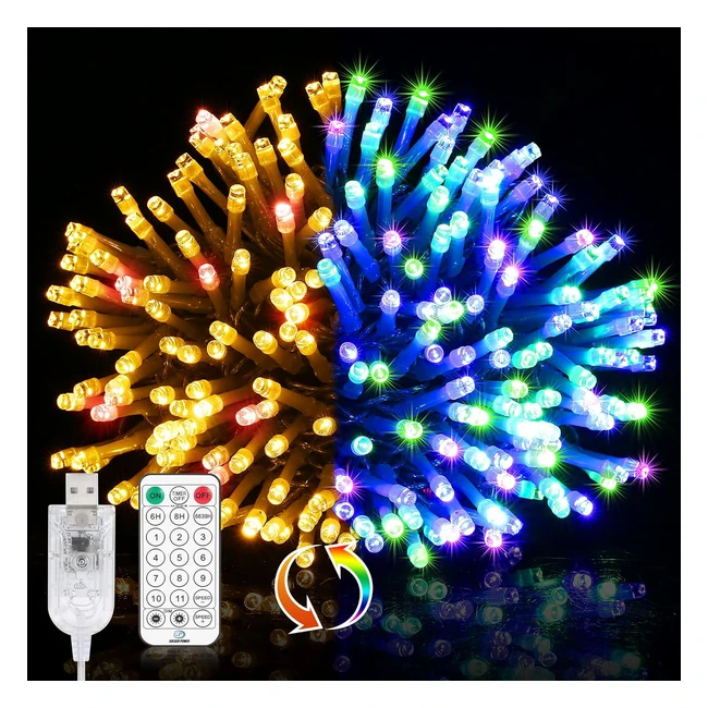 Guirlande Lumineuse Intérieur/Extérieur Blanc Chaud 10m USB