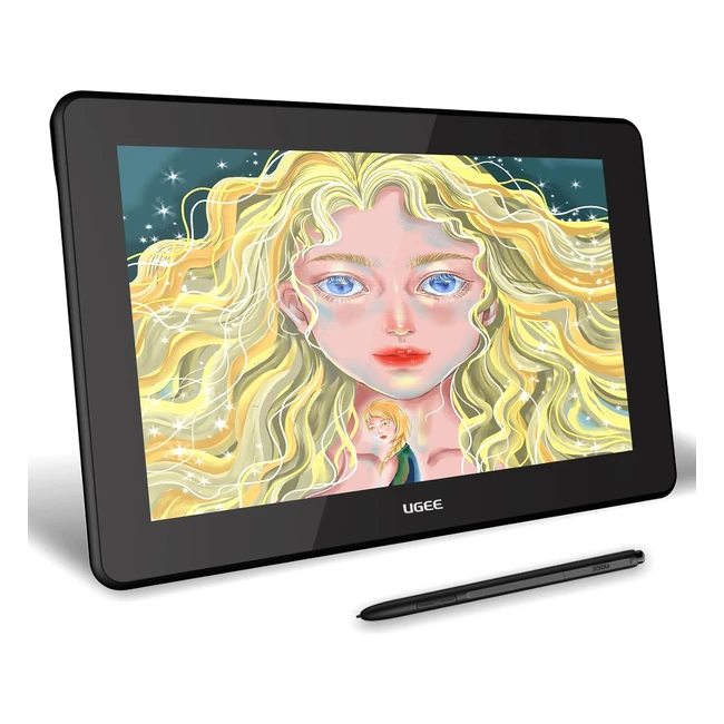 Tablette graphique UGEE U1600 avec écran 15.4 pouces - Moniteur de dessin laminé - Stylet sans pile - 8192 niveaux de sensibilité