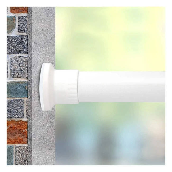 Adjustable Tension Rod Shower Rail - Heavy Duty, Rust Free - White - 210310cm