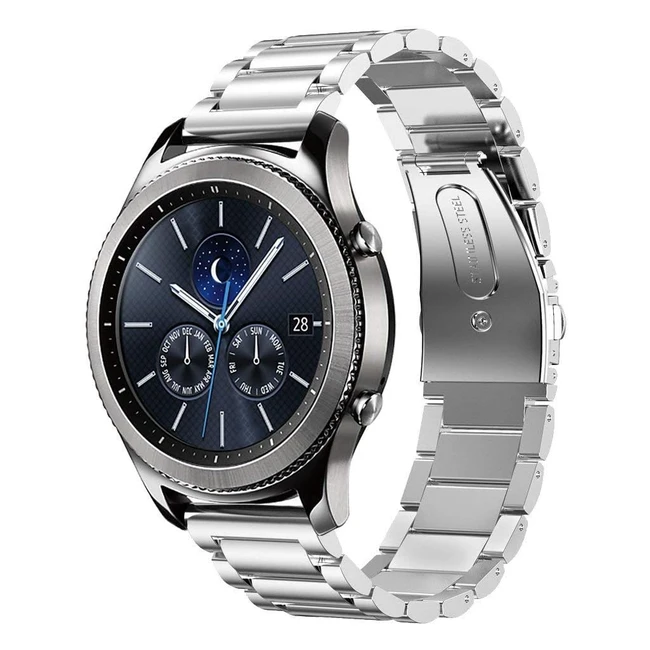 Bracelet de montre compatible avec Gear S3 Classic - Acier inoxydable - Réf. SMR770 - Remplacement bande de poignet