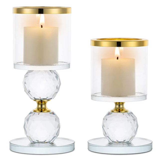 Support pour bougies piliers en cristal - Moderne candlabre photophore pour ta