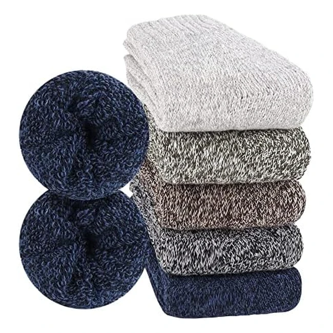 Calze Termiche Donna Merclix - 5 Paia - Lana Cotone Poliestere - Taglia EU 35-38