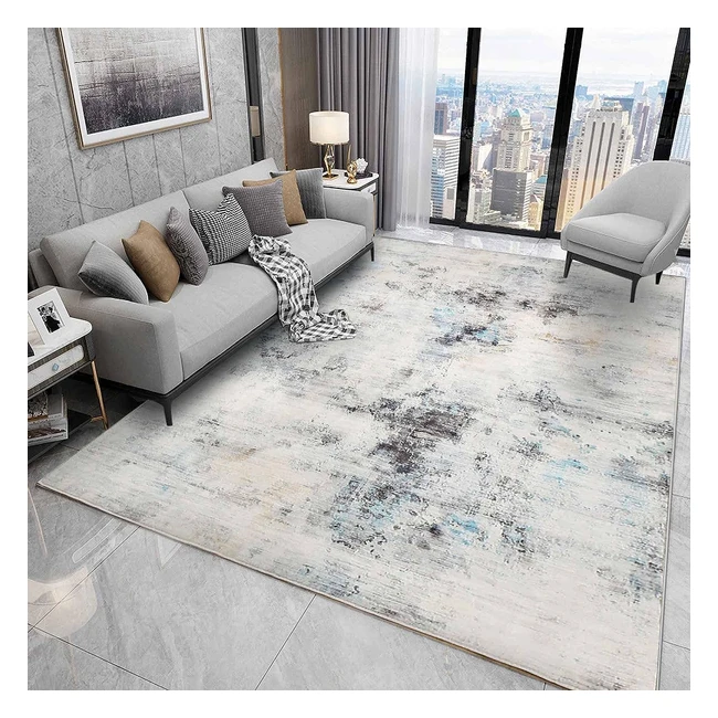 Cinknots Alfombra Moderna 200x250cm - Estilo Abstracto - Antideslizante - Gris