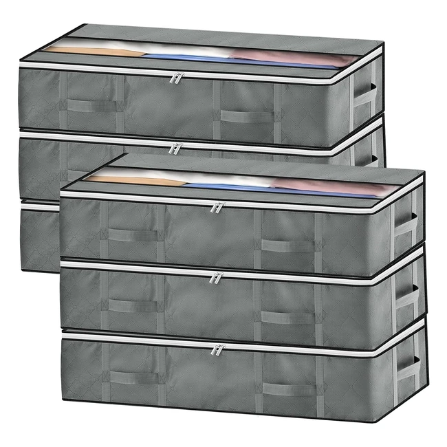 Contenitori Armadio Sottoletto Gomaihe 6 Pezzi - Salvaspazio, Organizzatore Armadio con Finestra e Maniglia - Trapunte, Abiti Stagionali