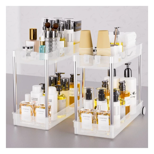 Organisateur de rangement sous évier translucide pour cuisine et salle de bain