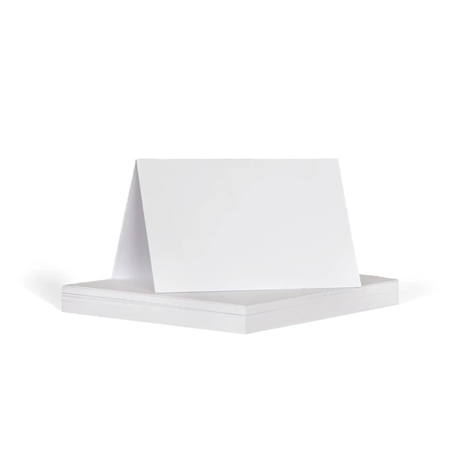 Plain White Folded Table Name Cards - Pack of 50 - Easy to Personalize