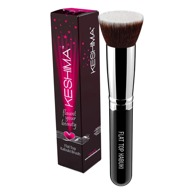 Flat Top Kabuki Foundation Brush by Keshima - Premium Makeup Brush for Liquid Foundation, Cream, and Powder - Buffing & Blending Brush