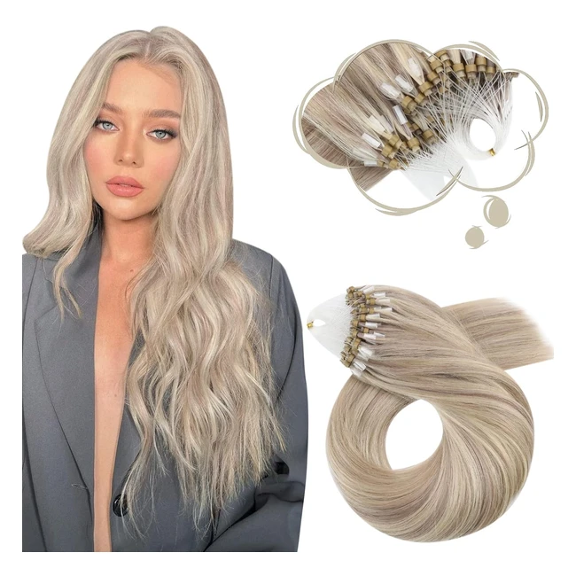 Extension Anneaux Froid Moresoo - Blond Cendré avec Blond Platine - 45cm - Réf. P18613