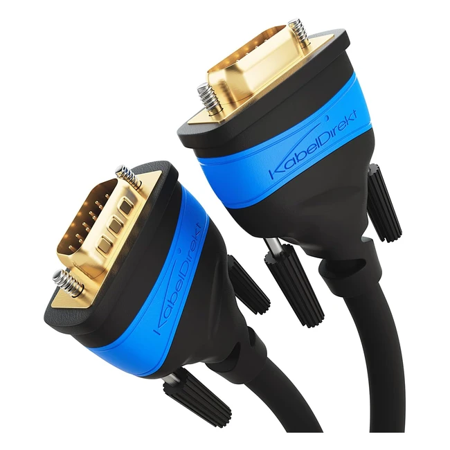 High-Quality VGA Cable - kabeldirekt 5m - Full HD - VGA to VGA - Connects Computers to Screens/Projectors