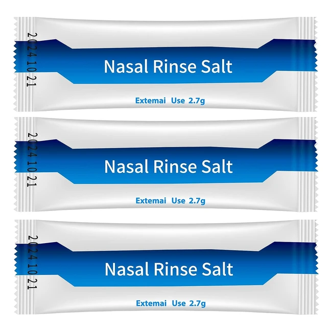 Neti Pot Salt Packets - 100 Individually Sealed Saline Packets for Nasal Wash - 