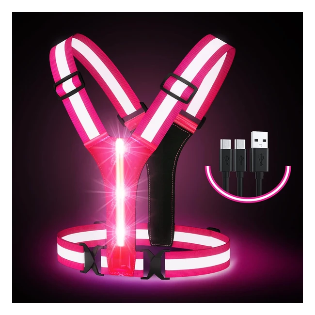 Gilet Running LED Sécurité Rechargeable USB - Simket