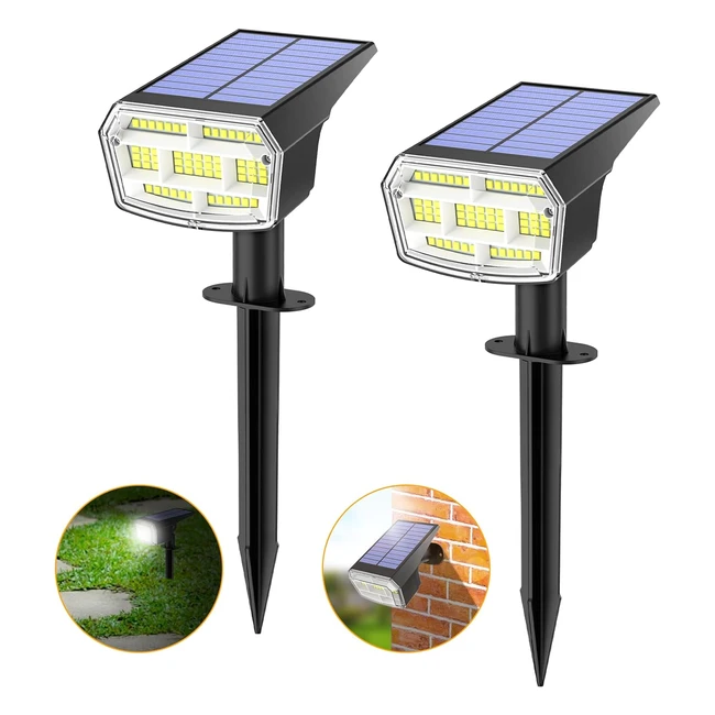 Faretti Solari a LED Esterno - 59 LED, IP65 Impermeabile, Luminosità Regolabile
